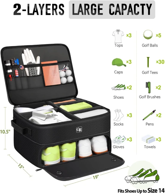 Best Golf Trunk Organizer for Shoes and Accessories with Ventilated Compartments All Sports Outlet