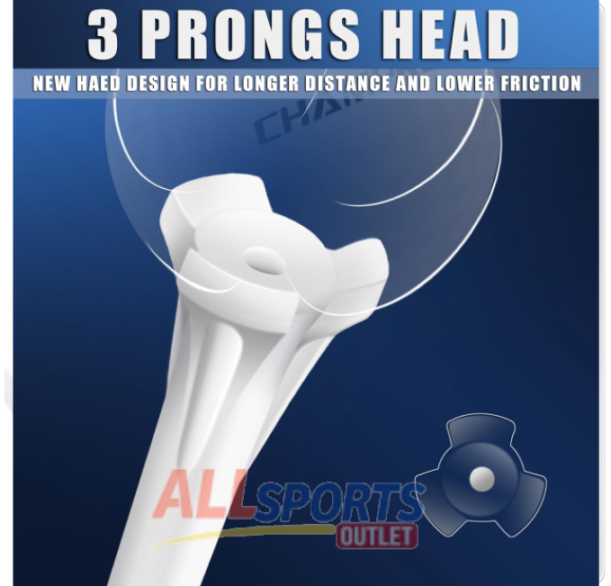 CHAMPKEY Premium 3 Prongs Plastic Golf Tees 50 Pack All Sports Outlet Durable Golf Tees for Accuracy