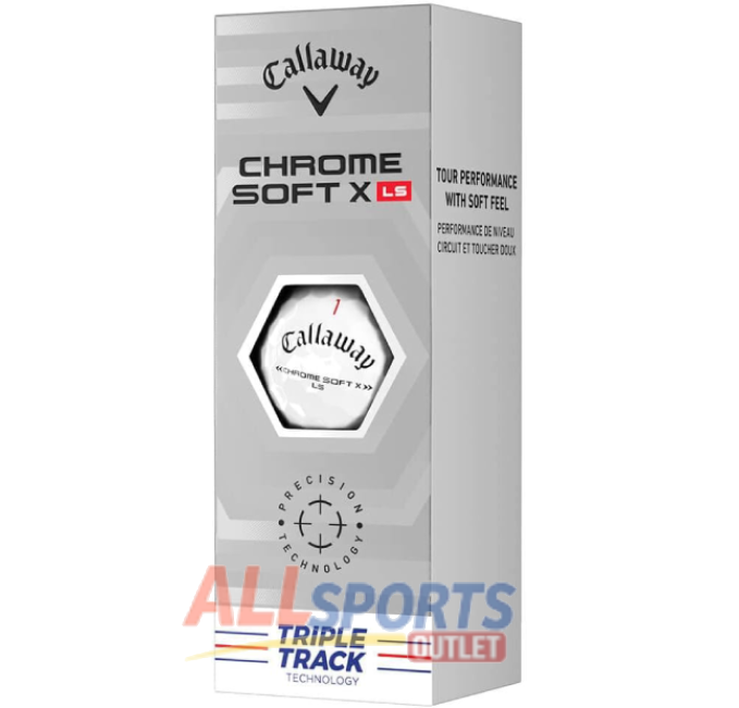 Callaway Chrome Soft X LS Golf Balls Triple Track White offering precision and distance for golfers