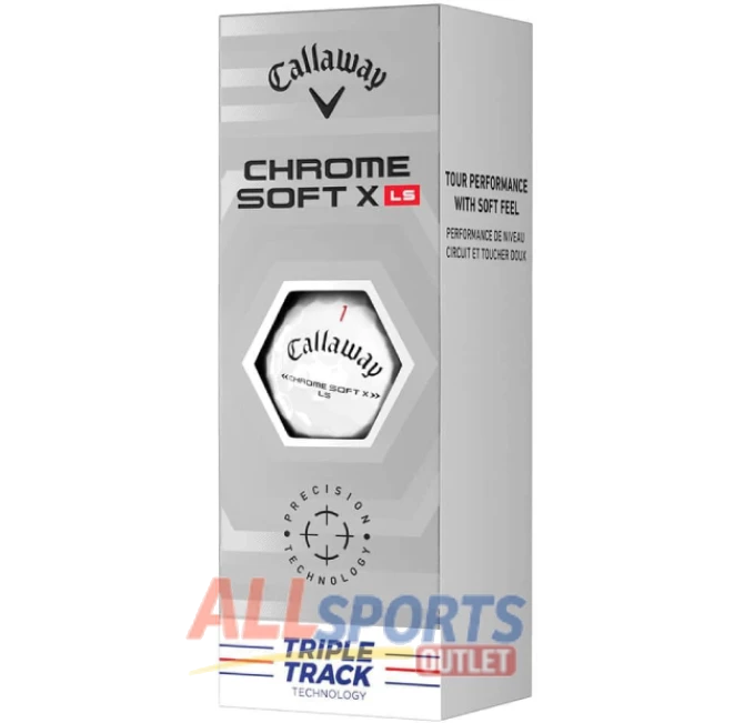 Callaway Chrome Soft X LS Golf Balls Triple Track White offering precision and distance for golfers