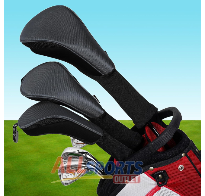 Craftsman Golf 3pcs Set Mesh Neoprene Headcovers for Driver Fairway Hybrids All Sports Outlet