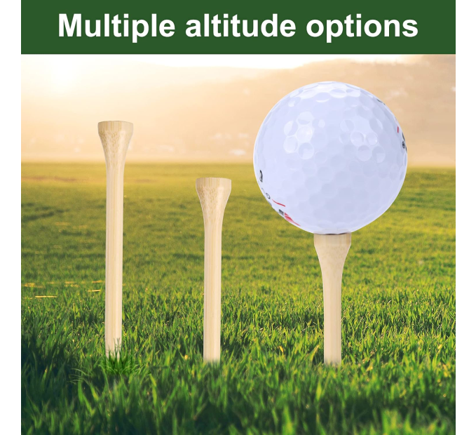 Durable 3-1/4 Inch Bamboo Golf Tees with Stable Spin Performance