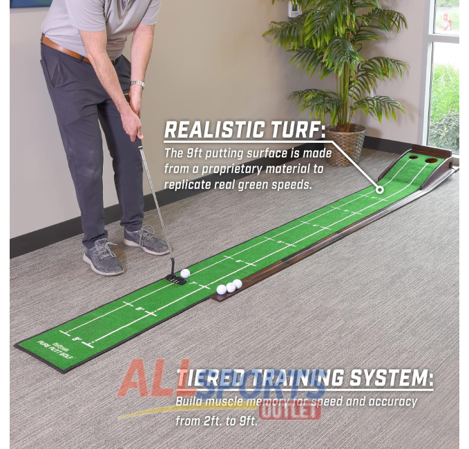 GoSports Pure Putt Golf 9 ft Putting Green Ramp Training Aid at All Sports Outlet