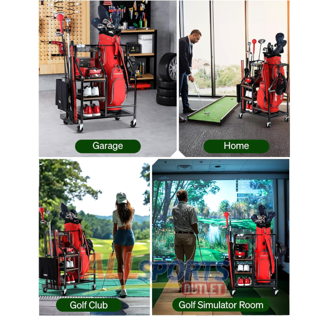 Golf Bag Stand for Bags Clubs and Equipment Organizer at All Sports Outlet