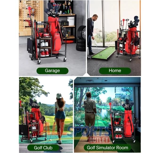 Golf Bag Stand for Bags Clubs and Equipment Organizer at All Sports Outlet