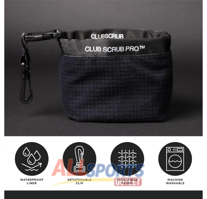 Golf Club and Ball Cleaning Bag with Detachable Clip at All Sports Outlet