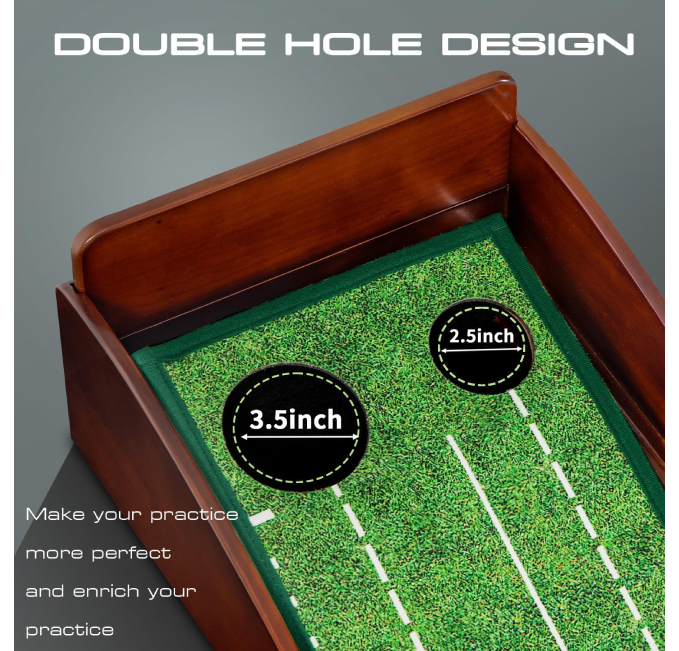High-quality indoor golf putting green mat designed for accurate practice at home or the office. Ideal for improving putting skills, portable and easy to store.
Golf Putting Green Mat Indoor Use for Home and Office Practice