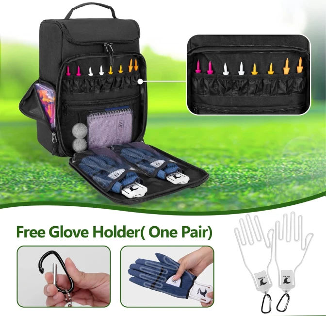 Golf shoe bag with accessory pockets for tees and balls All Sports Outlet