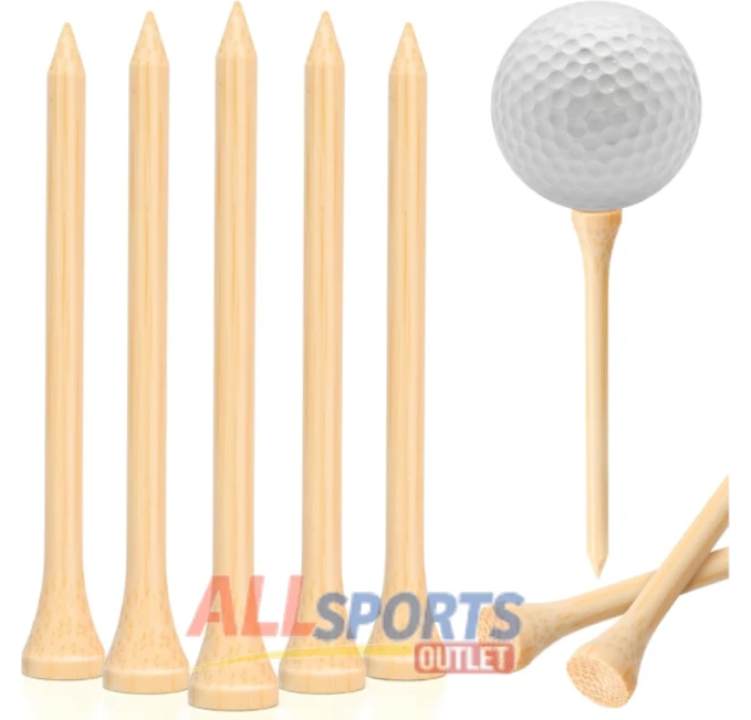 100 Pack Natural Bamboo Golf Tees Professional Tee System for Accurate Shots