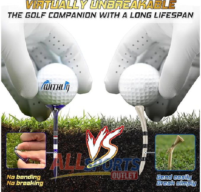 Plastic golf tees 3 1 4 inches reduce spin and friction durable design All Sports Outlet