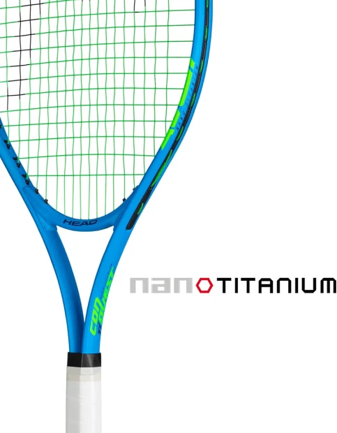 HEAD Ti Conquest Tennis Racket 27 Inch Pre-Strung Light Balance 4 3/8 Grip Blue for Beginners