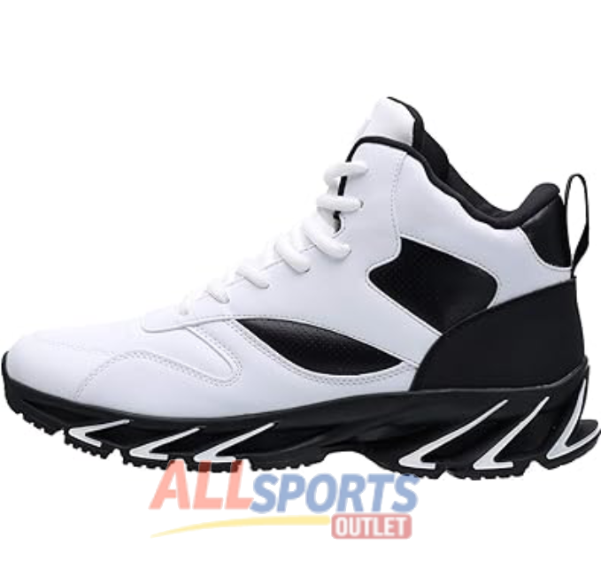 Joomra Men's High Top Athletic Sneakers in Black Red White with Lace-Up Design