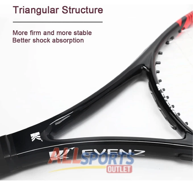 KEVENZ Tennis Racket with Carrying Bag – Carbon Fiber, Lightweight and Shock Resistant