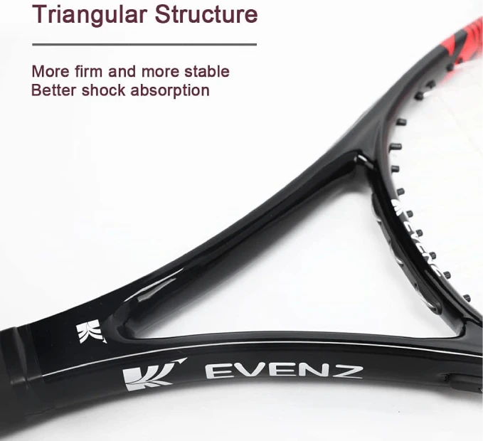 KEVENZ Tennis Racket with Carrying Bag – Carbon Fiber, Lightweight and Shock Resistant