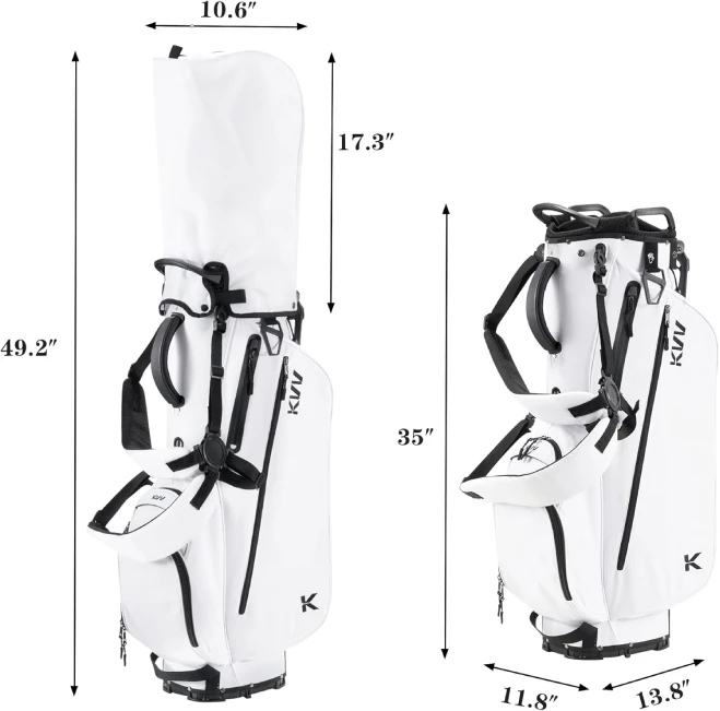 KVV Golf Stand Bag with 7 Dividers and Zippered Pockets by All Sports Outlet – Organized, Lightweight, and Functional