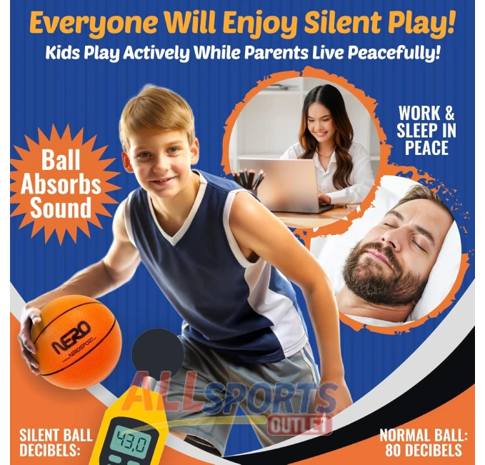 NERO SPORT Ninja Silent Basketball Size 3 for Quiet Indoor Play