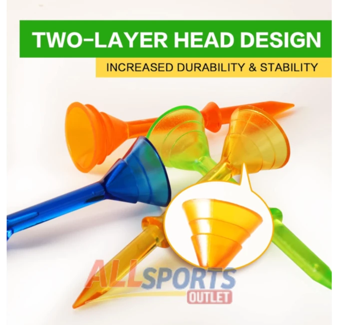 All Sports Outlet High Quality 3-1/4" Golf Tees Pack of 40 for Consistent and Stable Play