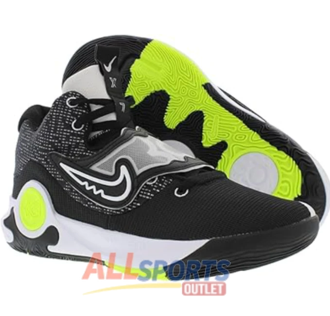 Nike Men's KD Trey 5X Black University Red basketball shoes with midfoot strap and Zoom Air cushioning for superior court performance. Style DD9538 006.