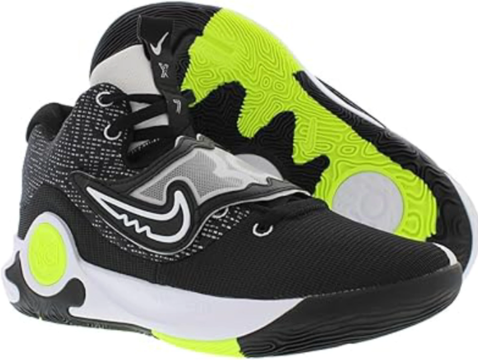 Nike Men's KD Trey 5X Black University Red basketball shoes with midfoot strap and Zoom Air cushioning for superior court performance. Style DD9538 006.