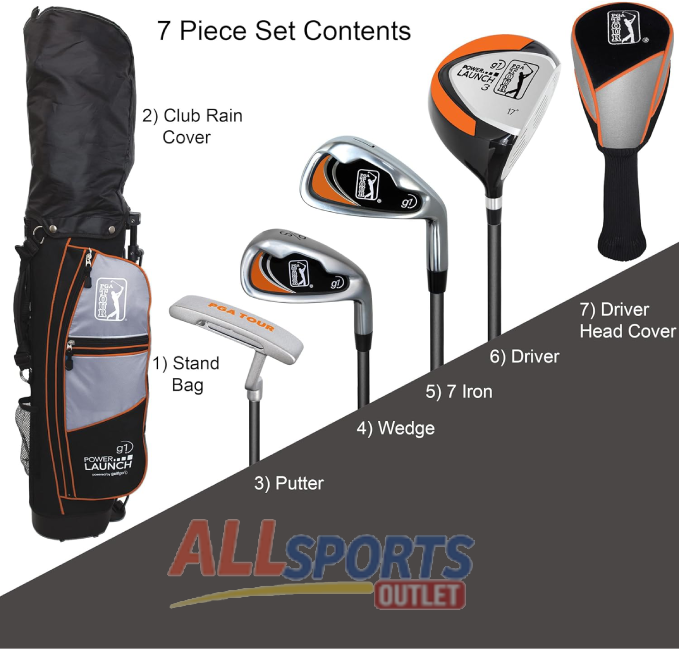PGA Tour G1 Series Orange Kids Golf Club Set for Ages 12-17 All Sports Outlet