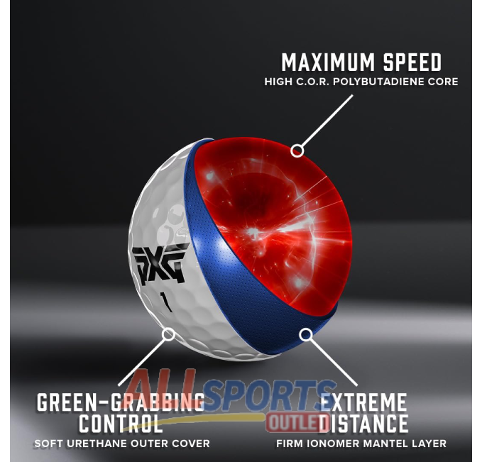 PXG Xtreme Golf Balls Ultimate Performance for Distance Pack of 12
