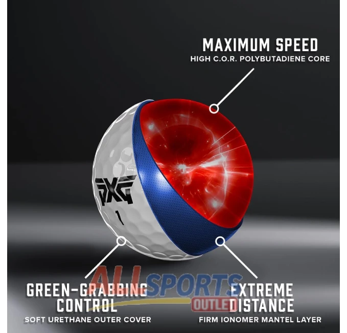 PXG Xtreme Golf Balls Ultimate Performance for Distance Pack of 12