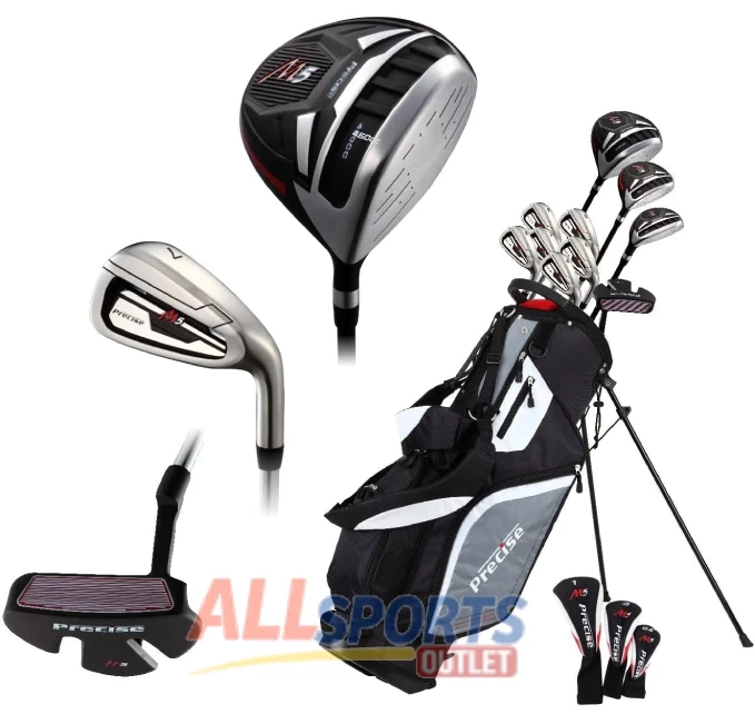 "Precise M5 Men's Complete Golf Clubs Set with Driver, Hybrid, Irons, Putter, and Stand Bag from All Sports Outlet"