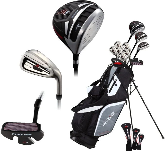 "Precise M5 Men's Complete Golf Clubs Set with Driver, Hybrid, Irons, Putter, and Stand Bag from All Sports Outlet"