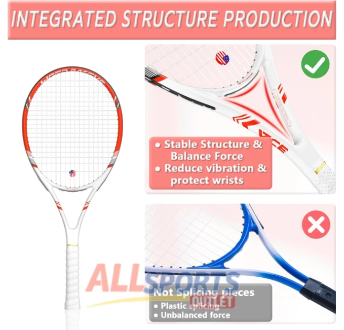 Alt Text: Pro Tennis Racket for Adults with Tennis Bag from All Sports Outlet for Beginners and Professionals