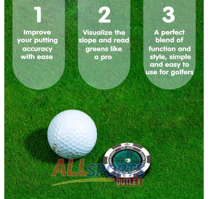 SlopeMaster ProGreen Reader Golf Ball Marker for Accurate Green Slope Reading