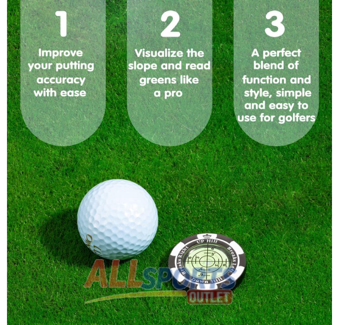 SlopeMaster ProGreen Reader Golf Ball Marker for Accurate Green Slope Reading