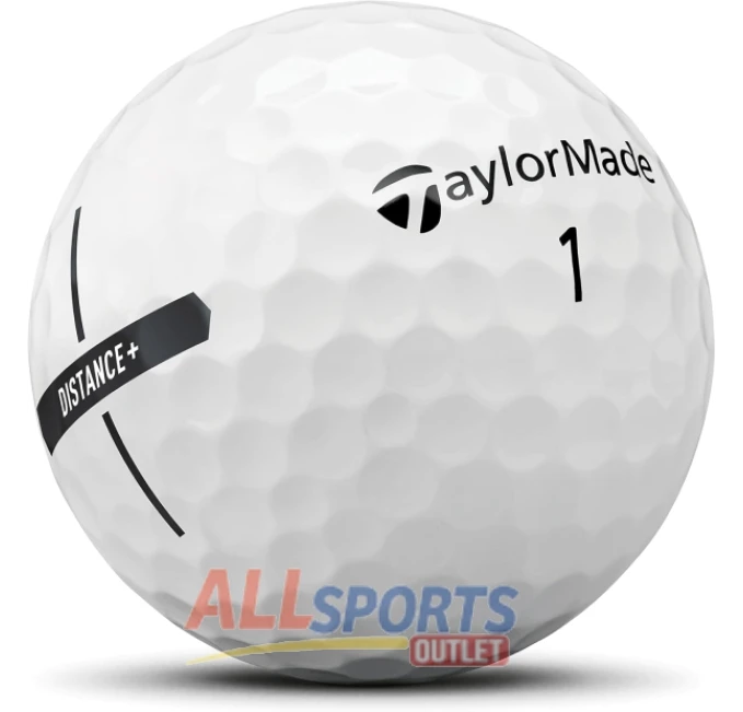 TaylorMade Distance+ Golf Balls 2021 in white featuring advanced aerodynamic design, available at All Sports Outlet.