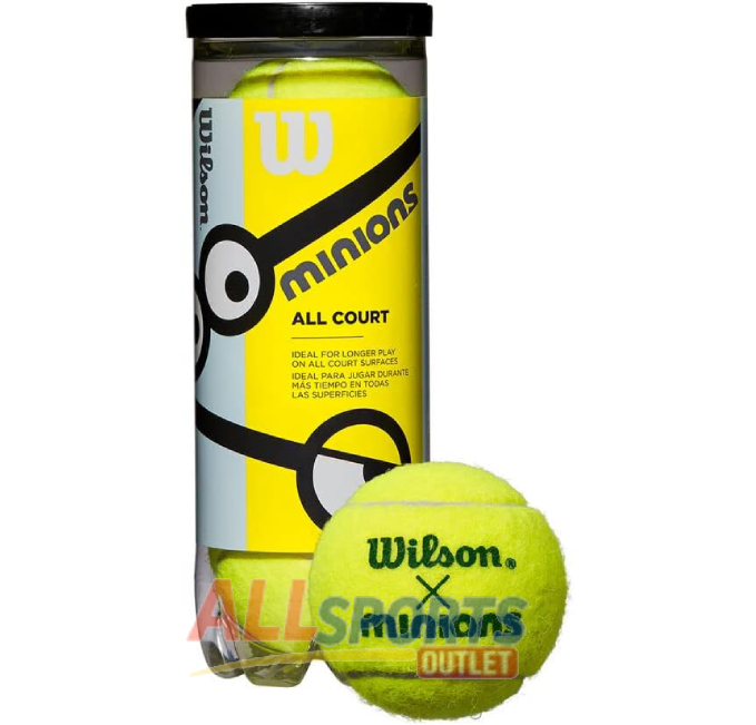 WILSON Minions Youth Tennis Balls Stage 1 2 3 for Junior Players at All Sports Outlet