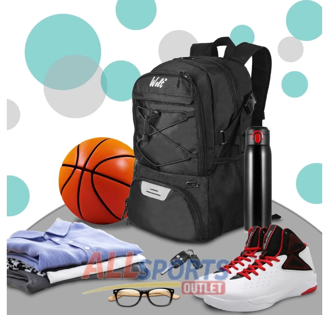 WOLT Basketball Backpack with Ball Holder and Compartment at All Sports Outlet