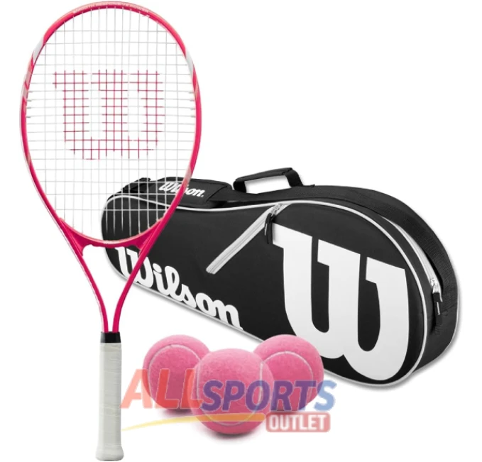 Wilson Tempest Pro Lite Tennis Racquet Bundle with Advantage II Bag and Pink Tennis Balls from All Sports Outlet