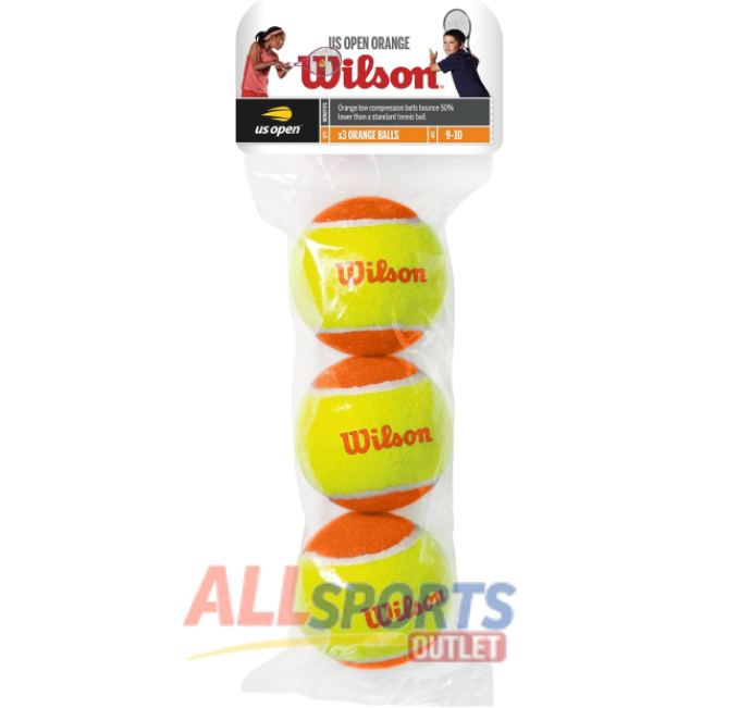Wilson US Open Youth Tennis Balls 3 Pack for Kids Low Compression Stage 2