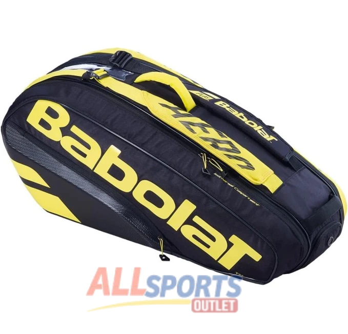 All Sports Outlet Babolat 2021 Pure Aero 6-Pack Tennis Bag Black Yellow