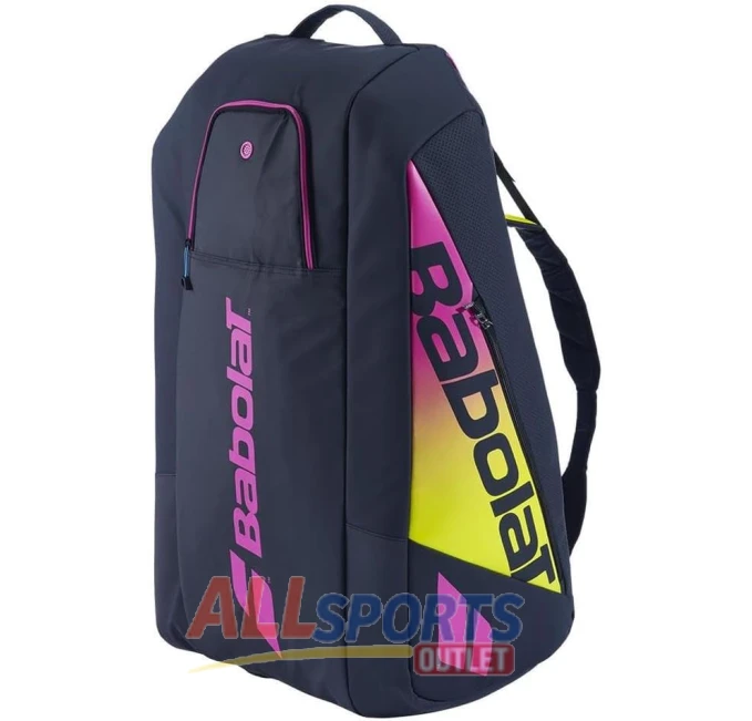 All Sports Outlet Babolat Pure Aero Rafa RH12 12-Racquet Tennis Bag in Blue Yellow Pink