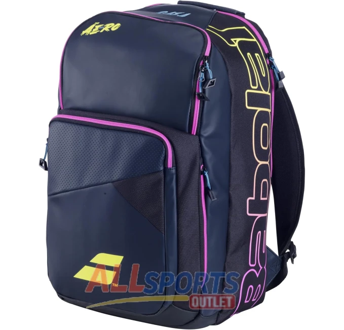 Babolat Pure Aero Rafa Tennis Backpack Navy Yellow Pink for Racket