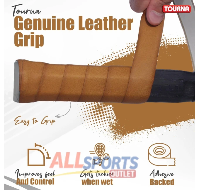 All Sports Outlet Tourna Leather Grip for Tennis Rackets Black