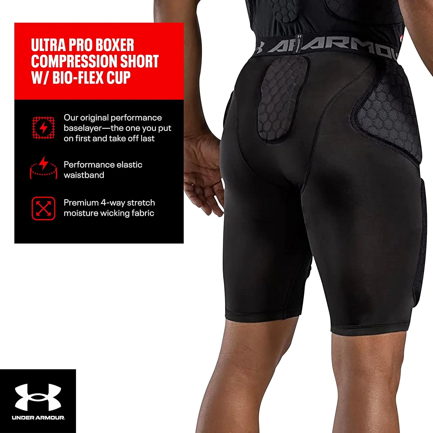 Under Armour Game Day 5 Pad Girdle Shorts Youth Adult Compression Shorts Football Gear