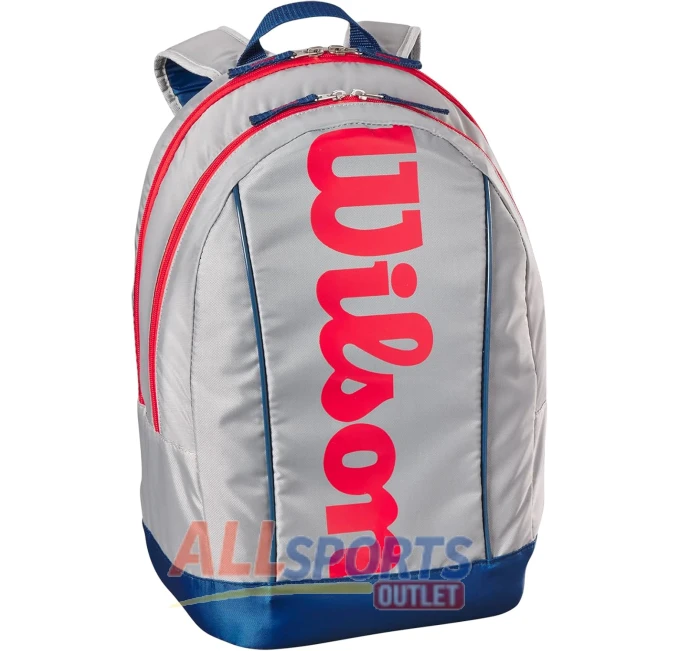Wilson Junior Tennis Backpack Grey Red Holds 2 Rackets