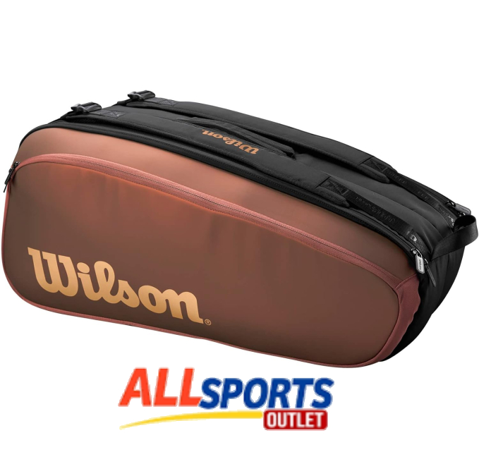 Wilson Pro Staff V14 Super Tour Tennis Bag Brown Holds 9 Rackets