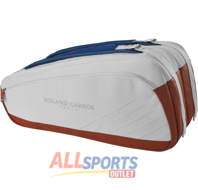 Wilson Roland-Garros Super Tour Tennis Racket Bag in Clay White Navy