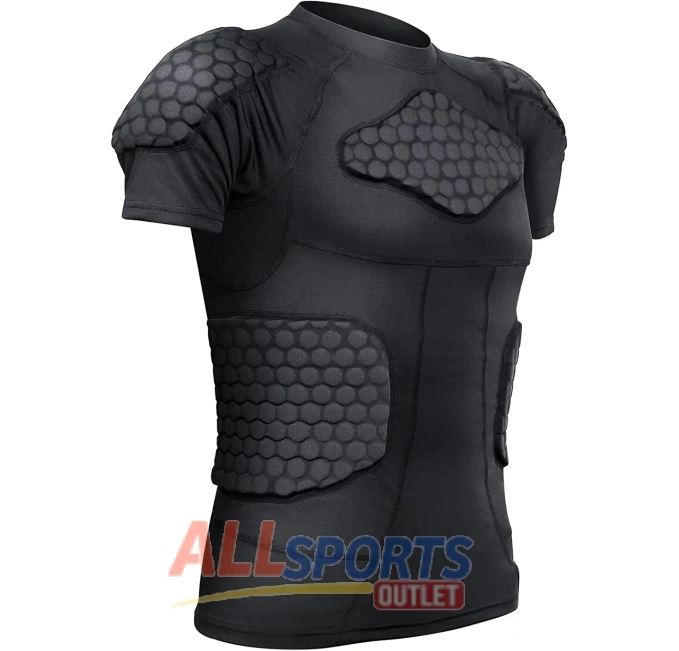 Zicac Men’s Sports Rash Guard Compression Shirt with Padded Protection