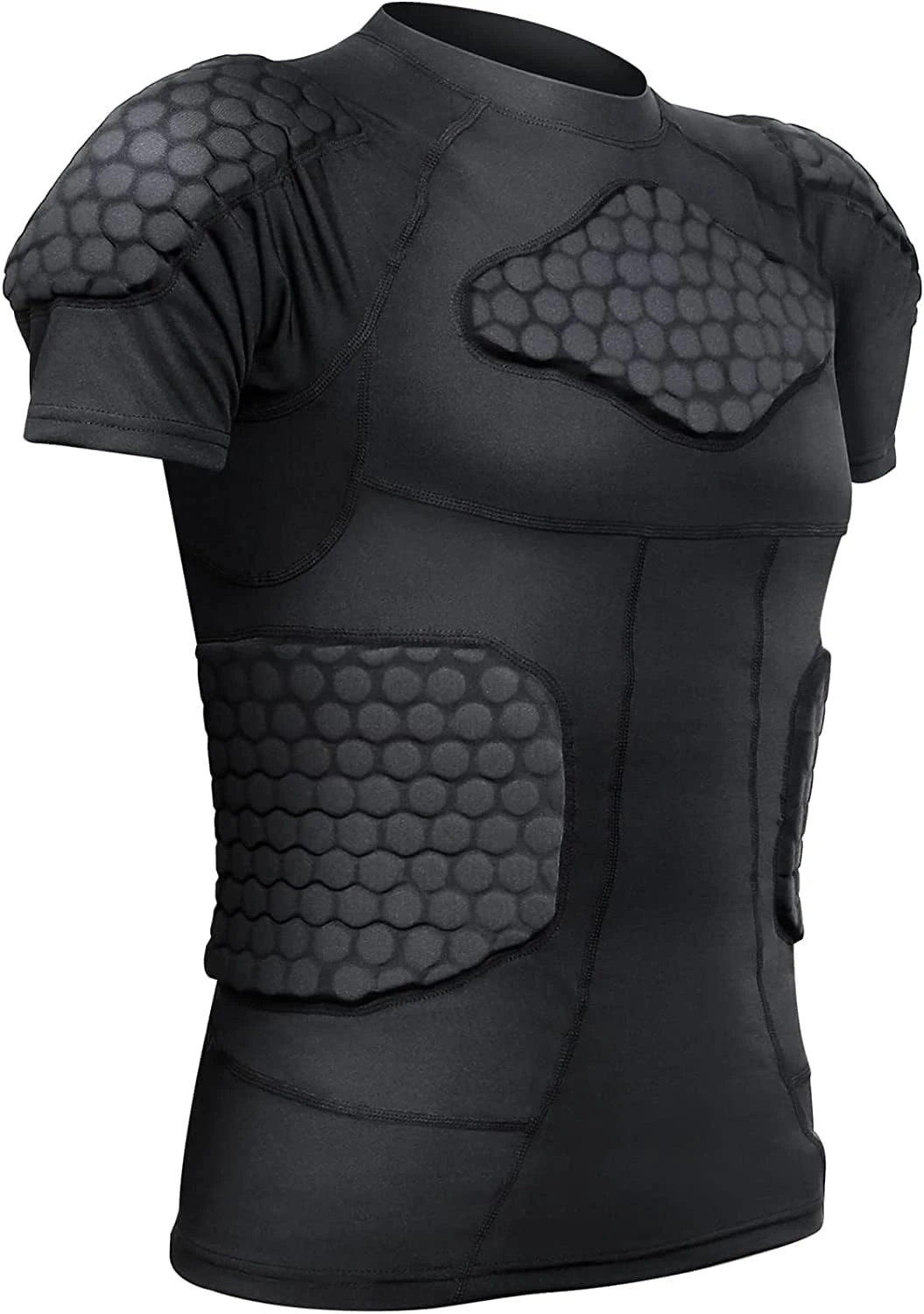 Zicac Men’s Sports Rash Guard Compression Shirt with Padded Protection