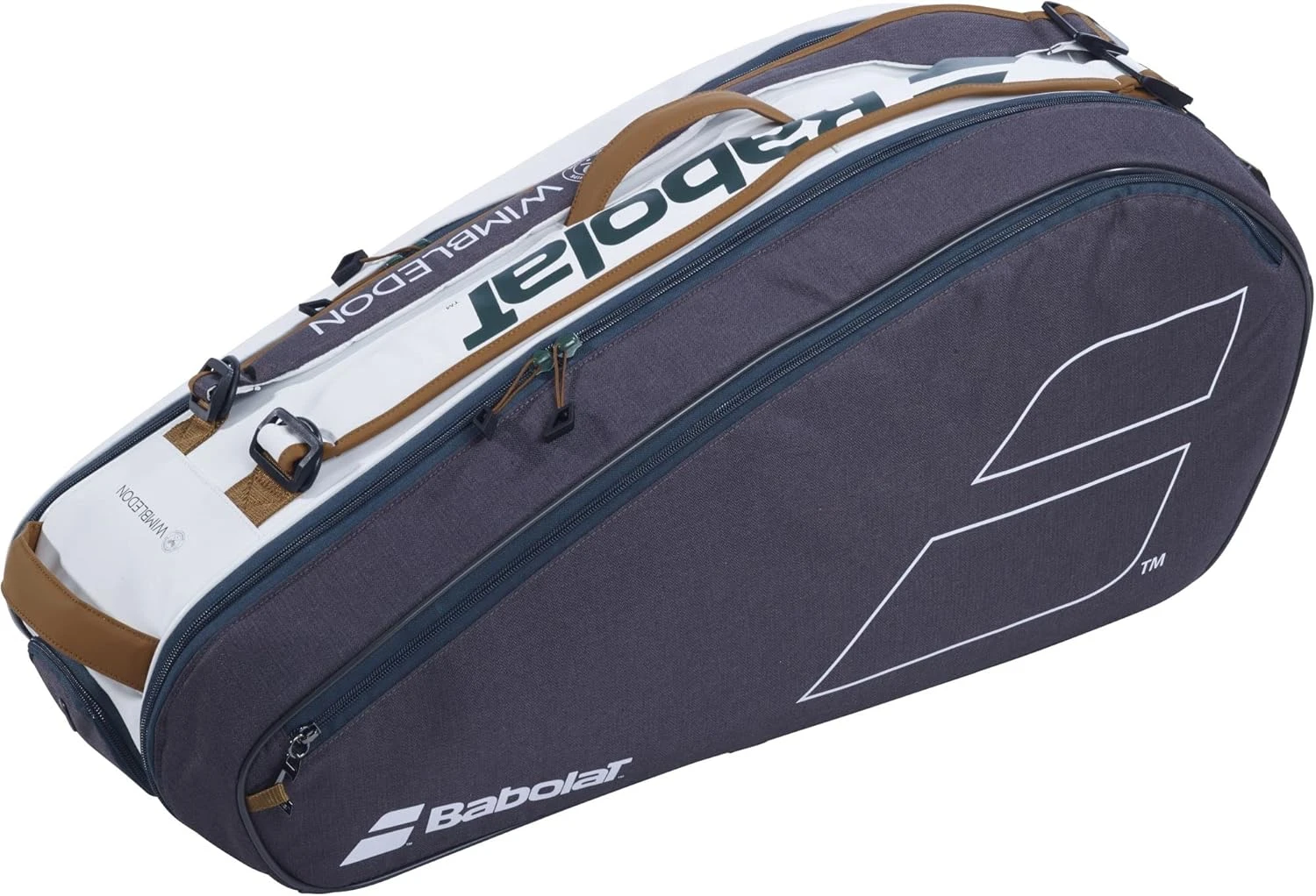 Babolat Pure Racquet Holder x6 Wimbledon Tennis Bag White Grey