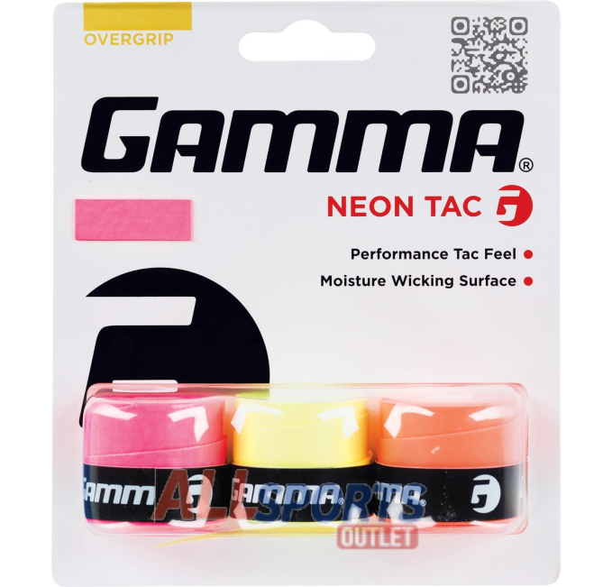GAMMA Sports Neon Tac Overgrip Assorted 3 Pack for Tennis Pickleball Squash