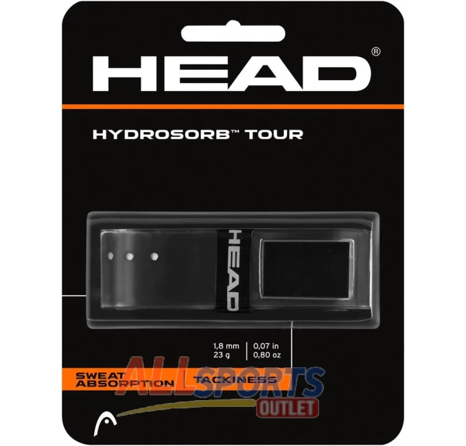 HEAD Hydrosorb Tour Replacement Grip Black for Tennis Rackets