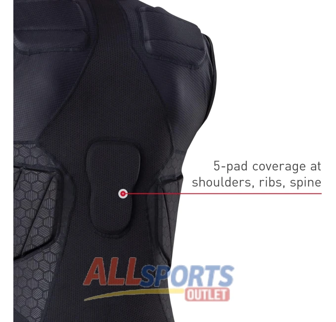 McDavid Rival 5 Pad Integrated Shirt Black AXXL for Sports Protection